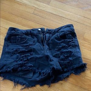 Black American eagle jean shorts